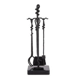 blackened iron fireplace tool set shovel tongs poker
