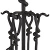 blackened iron fireplace tool set shovel tongs poker