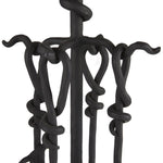 blackened iron fireplace tool set shovel tongs poker