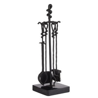 blackened iron fireplace tool set shovel tongs poker