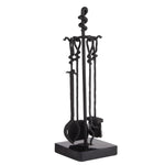 blackened iron fireplace tool set shovel tongs poker