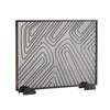 black iron mesh firescreen radial feet unique swirl detail