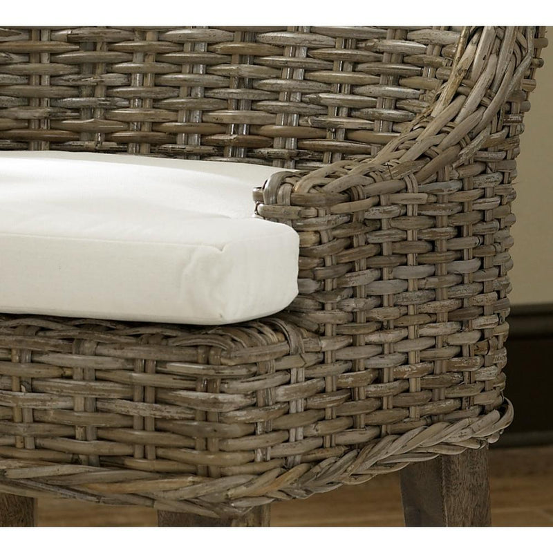 Luxury Designer Padma's Plantation Set of 2 Dining Chairs Grey Kubu Rattan Alfresco