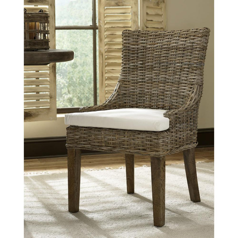 Luxury Designer Padma's Plantation Set of 2 Dining Chairs Grey Kubu Rattan Alfresco