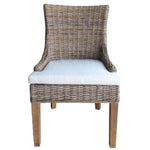 Luxury Designer Padma's Plantation Set of 2 Dining Chairs Grey Kubu Rattan Alfresco