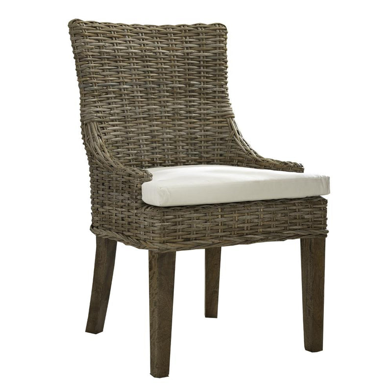 Luxury Designer Padma's Plantation Set of 2 Dining Chairs Grey Kubu Rattan Alfresco