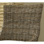 barstool natural rattan woven curved back white seat cushion wood legs Padma's Plantation