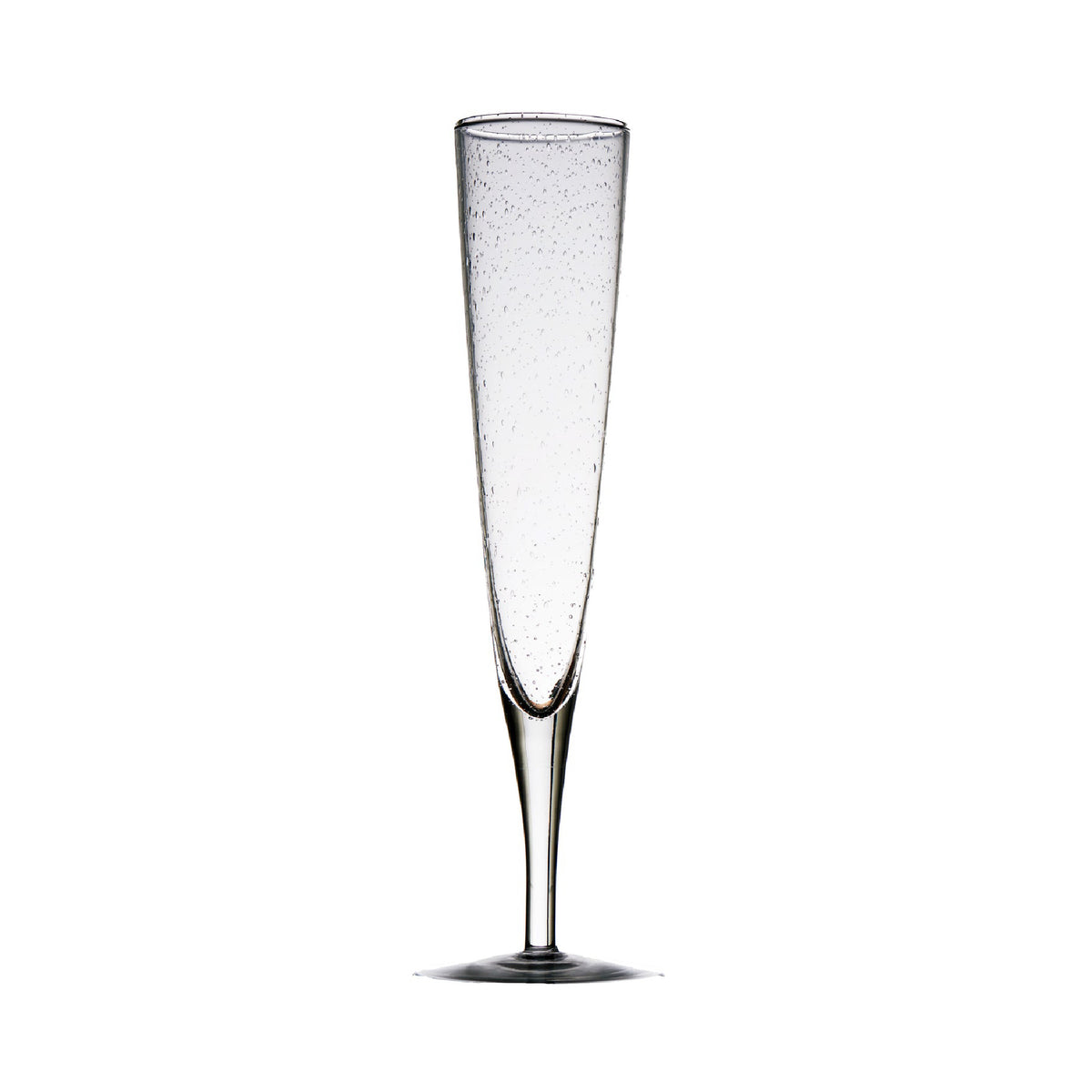 Bubbled glass clear champagne flute