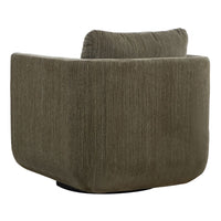 dark green chenille upholstered swivel chair