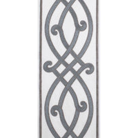 Drapery Curtain Panel Linen Cotton Rod Pocket White Gray Swirl