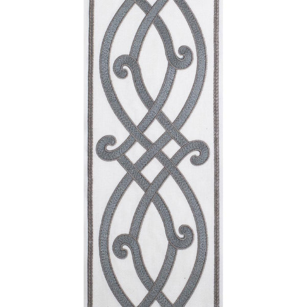 Drapery Curtain Panel Linen Cotton Rod Pocket White Gray Swirl