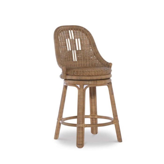 natural wicker swivel counter stool back