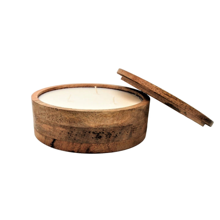 candle mango wood round lid natural