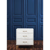 modern white leather 3-drawer bedside chest brass hardware