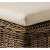 Padma's Plantation Kubu Woven Grey Wicker Dining Chair White Cushion Seat