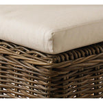 Padma's Plantation Kubu Woven Grey Wicker Dining Chair White Cushion Seat