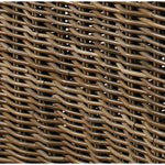 Padma's Plantation Kubu Woven Grey Wicker Dining Chair White Cushion Seat