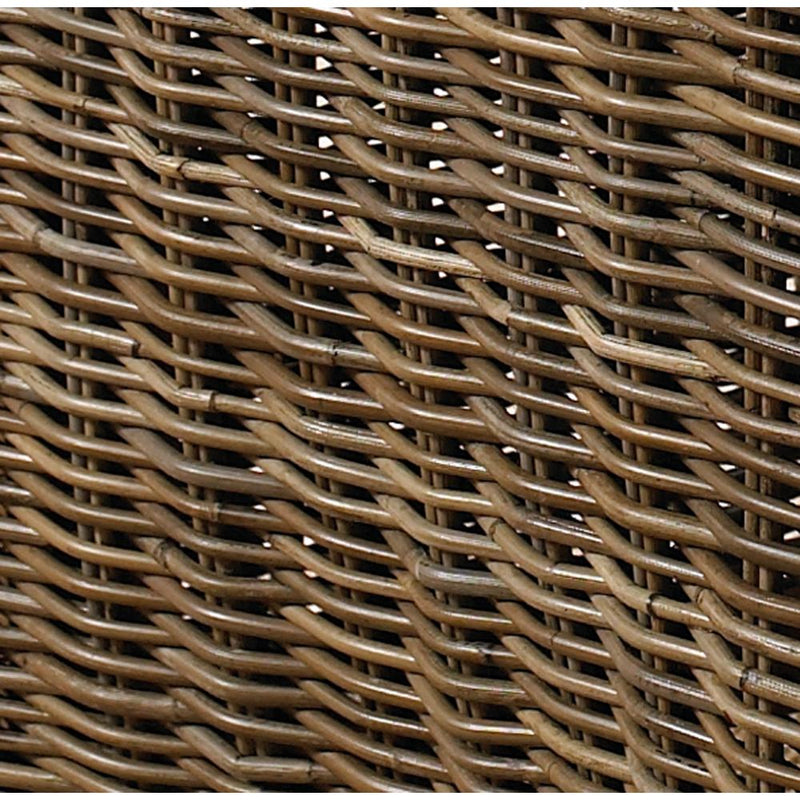 Padma's Plantation Kubu Woven Grey Wicker Dining Chair White Cushion Seat