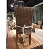 Padma's Plantation Kubu Woven Grey Wicker Dining Chair White Cushion Seat