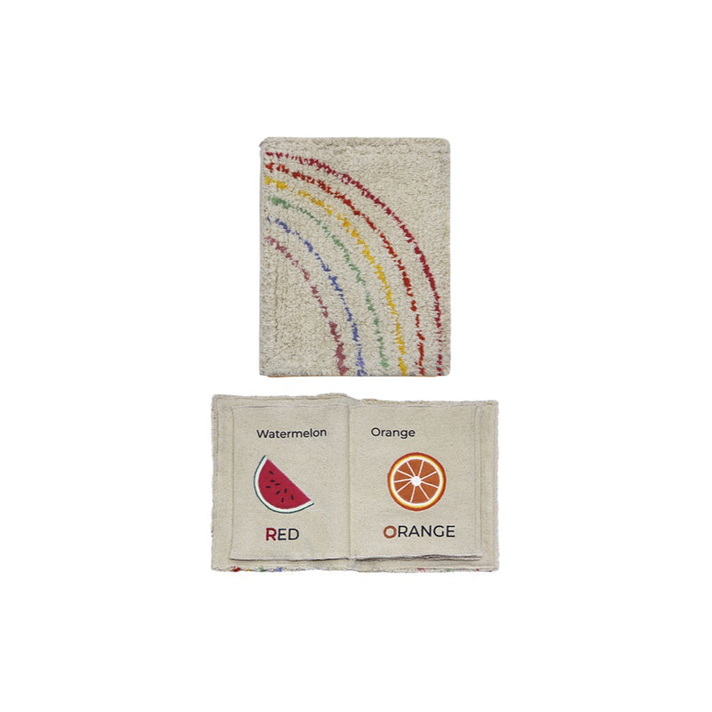 sensory play book colors cream fabric
