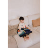 sensory play book space cream fabric 