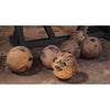 round teak ball decor natural