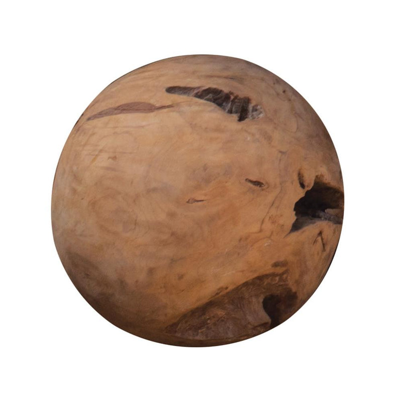 round teak ball decor natural