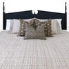 botanical accent pillow olive tan linen 