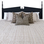 botanical accent pillow olive tan linen 