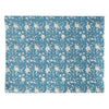 block printed blue floral patterned tablecloth 