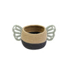 basket woven black yellow white baby bee lidded 