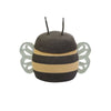 basket woven black yellow white mama bee lidded 