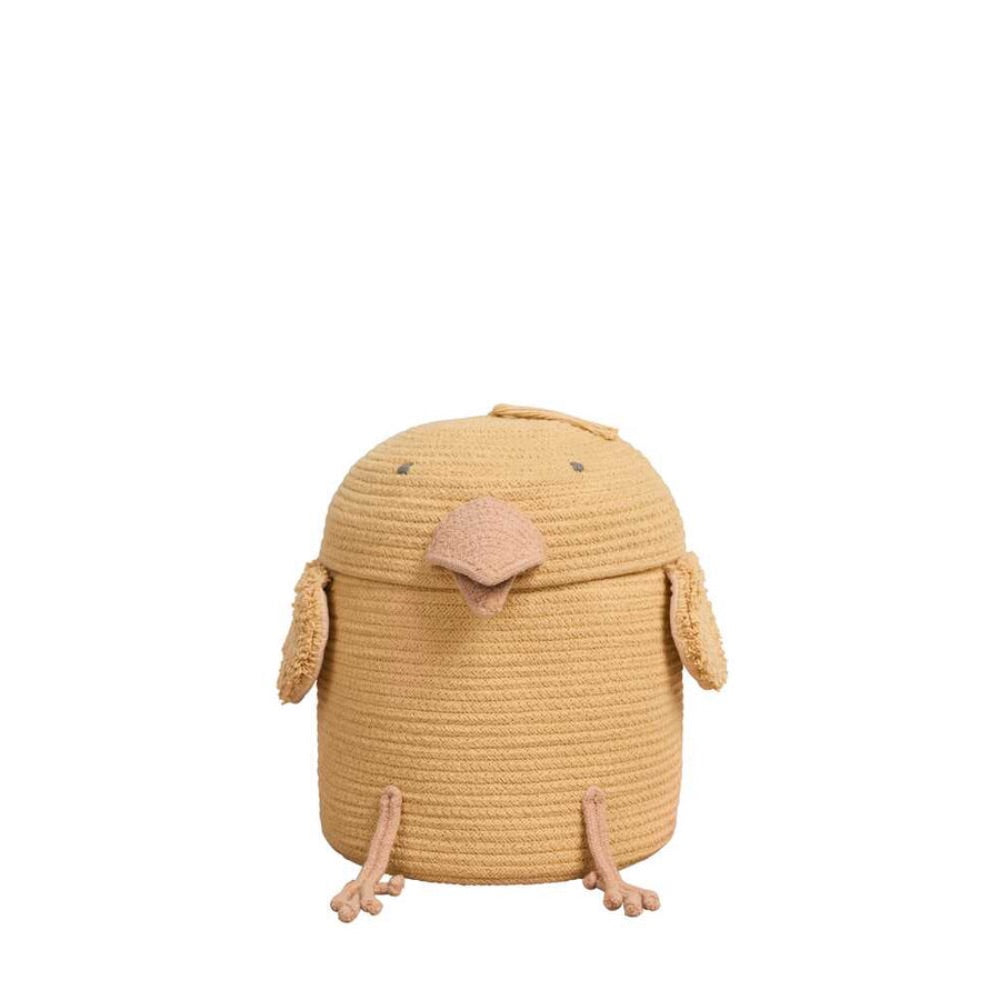 yellow round chick basket lid