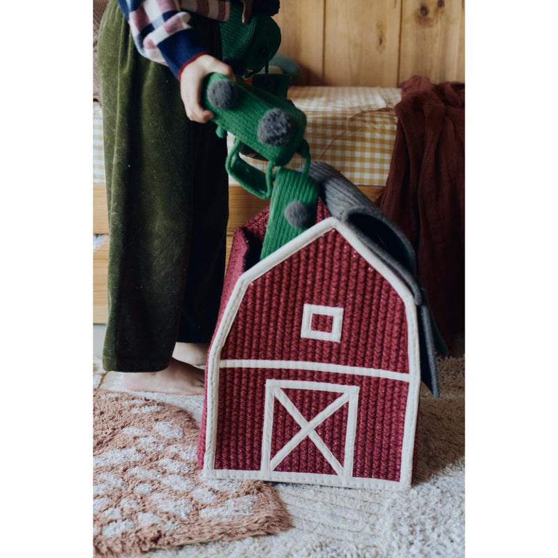 play basket farm barn white red 