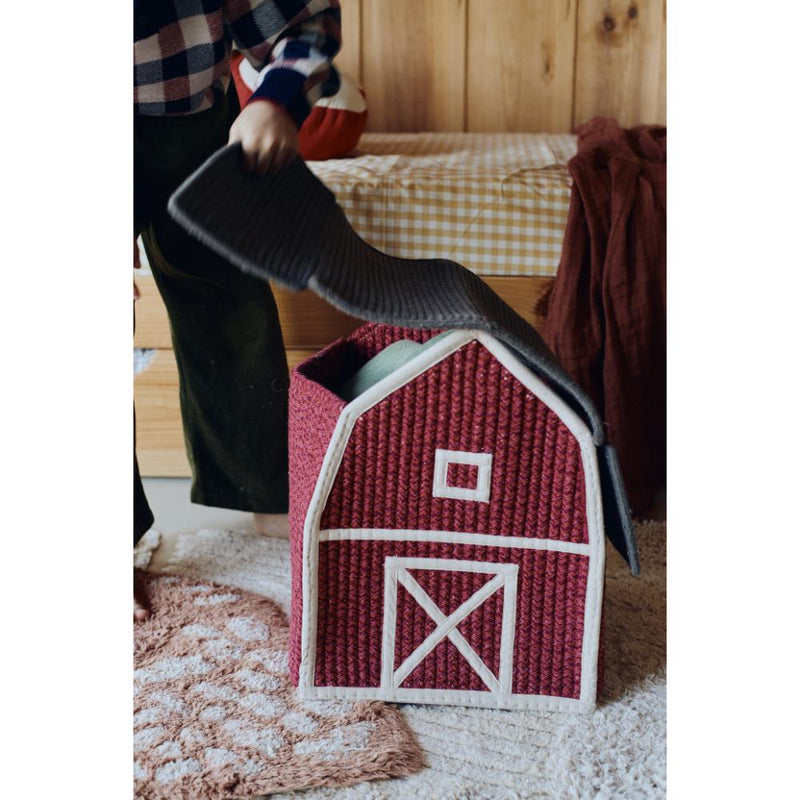 play basket farm barn white red 