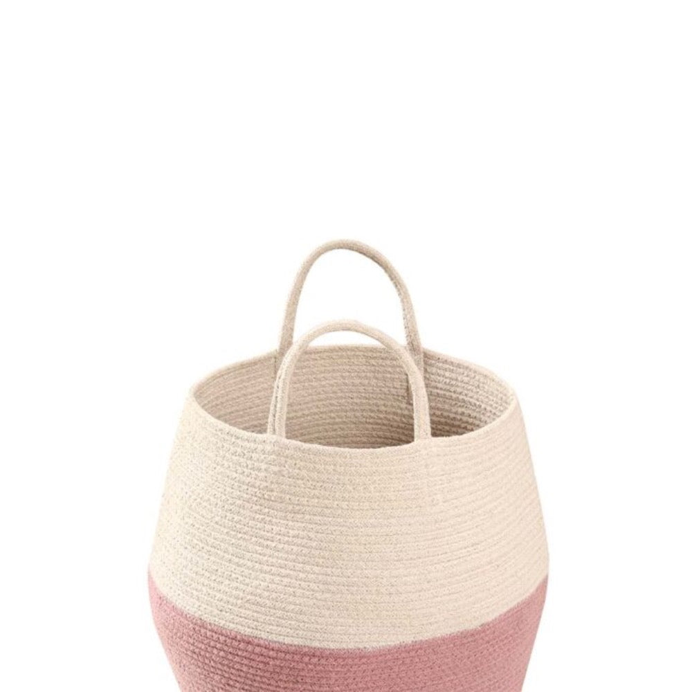 blush natural woven basket open top handles 