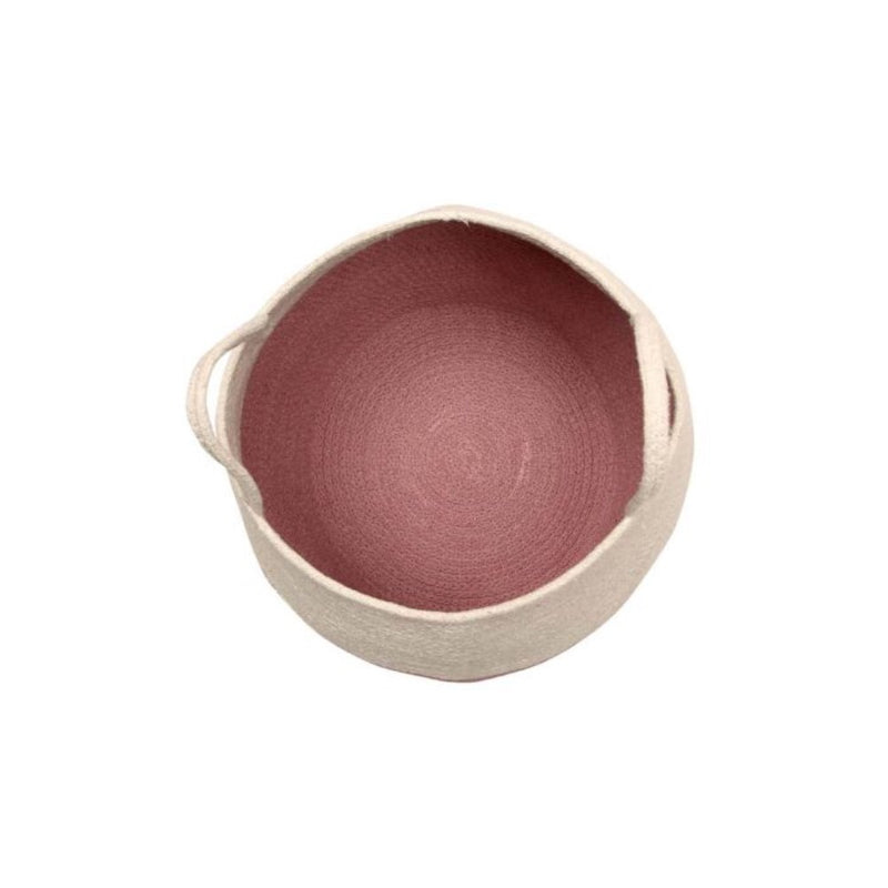 blush natural woven basket open top handles 