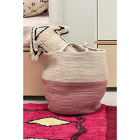 blush natural woven basket open top handles 
