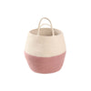 blush natural woven basket open top handles 