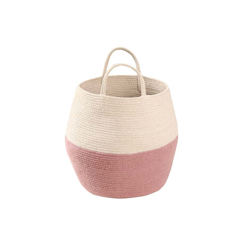 blush natural woven basket open top handles 