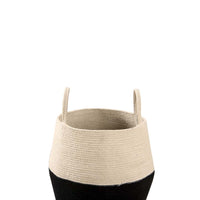 natural cream black basket handles braided cotton