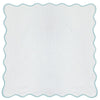 white Euro pillow sham blue piping scalloped edge