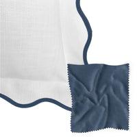 white navy scalloped euro sham