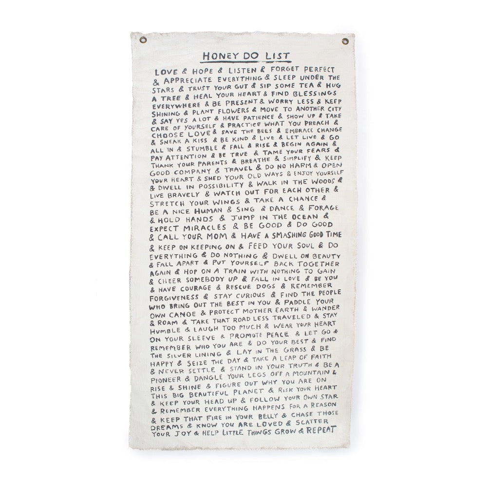 wall tarp canvas black cream honey do list grommets