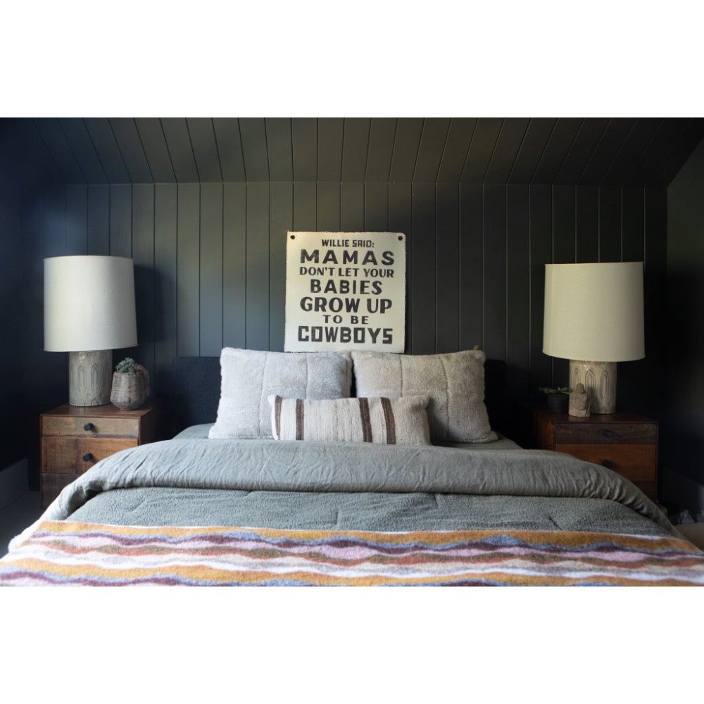 willie said quote canvas wall tarp black cream grommets