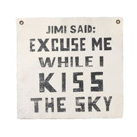 cream canvas jimi hendrix quote wall hanging