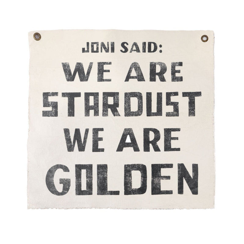 inspirational quote wall tarp cream grommets
