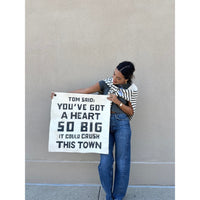 tom petty quote wall tarp canvas black cream grommets 