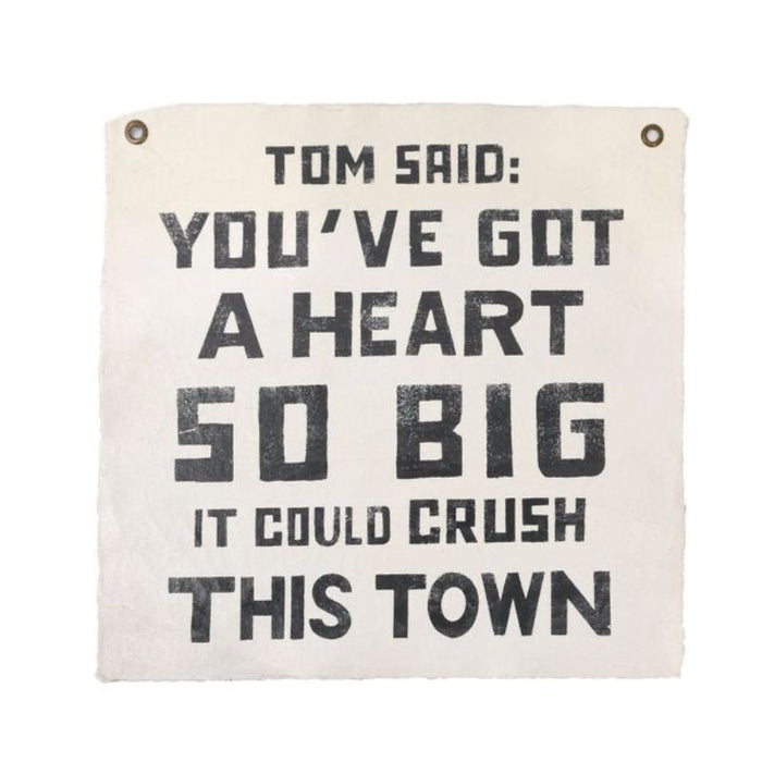 tom petty quote wall tarp canvas black cream grommets 