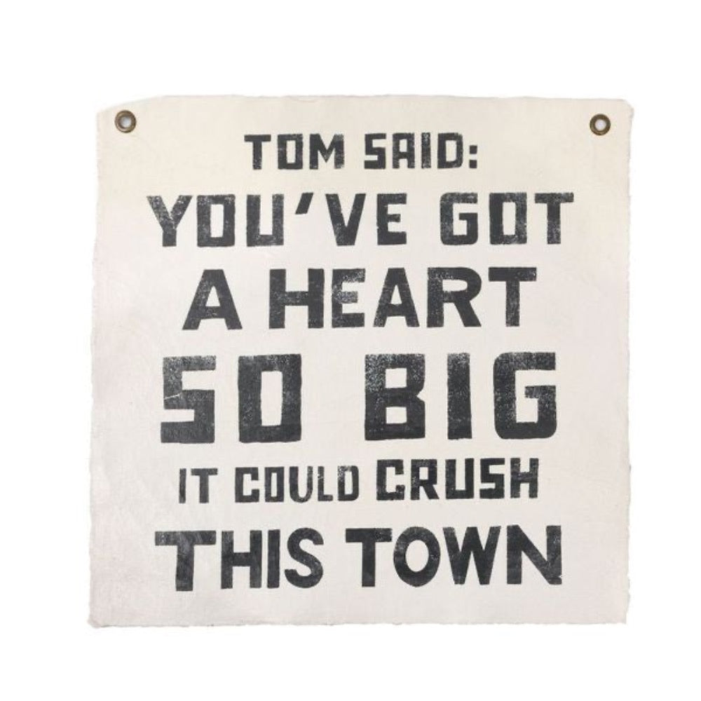 tom petty quote wall tarp canvas black cream grommets 